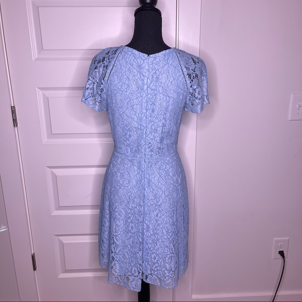 Charles Henry Reglan Sleeve Lace Dress Periwinkle Blue Women's Size Medium - Picture 4 of 8